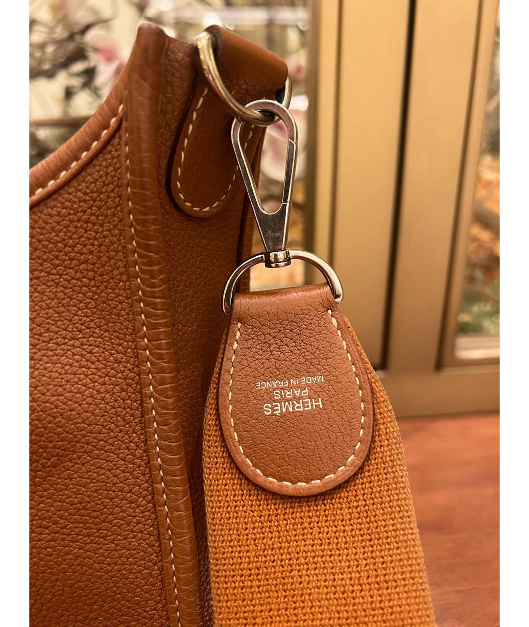 HERMES Коричневая кожаная сумка через плечо, фото 5