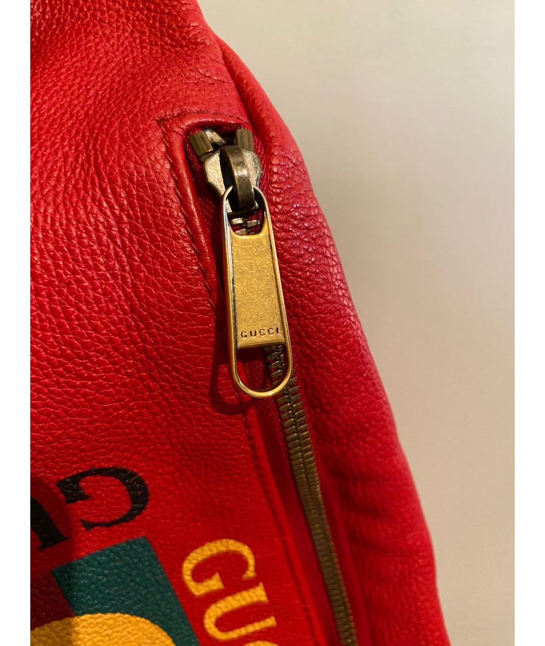 GUCCI Красная кожаная поясная сумка, фото 2