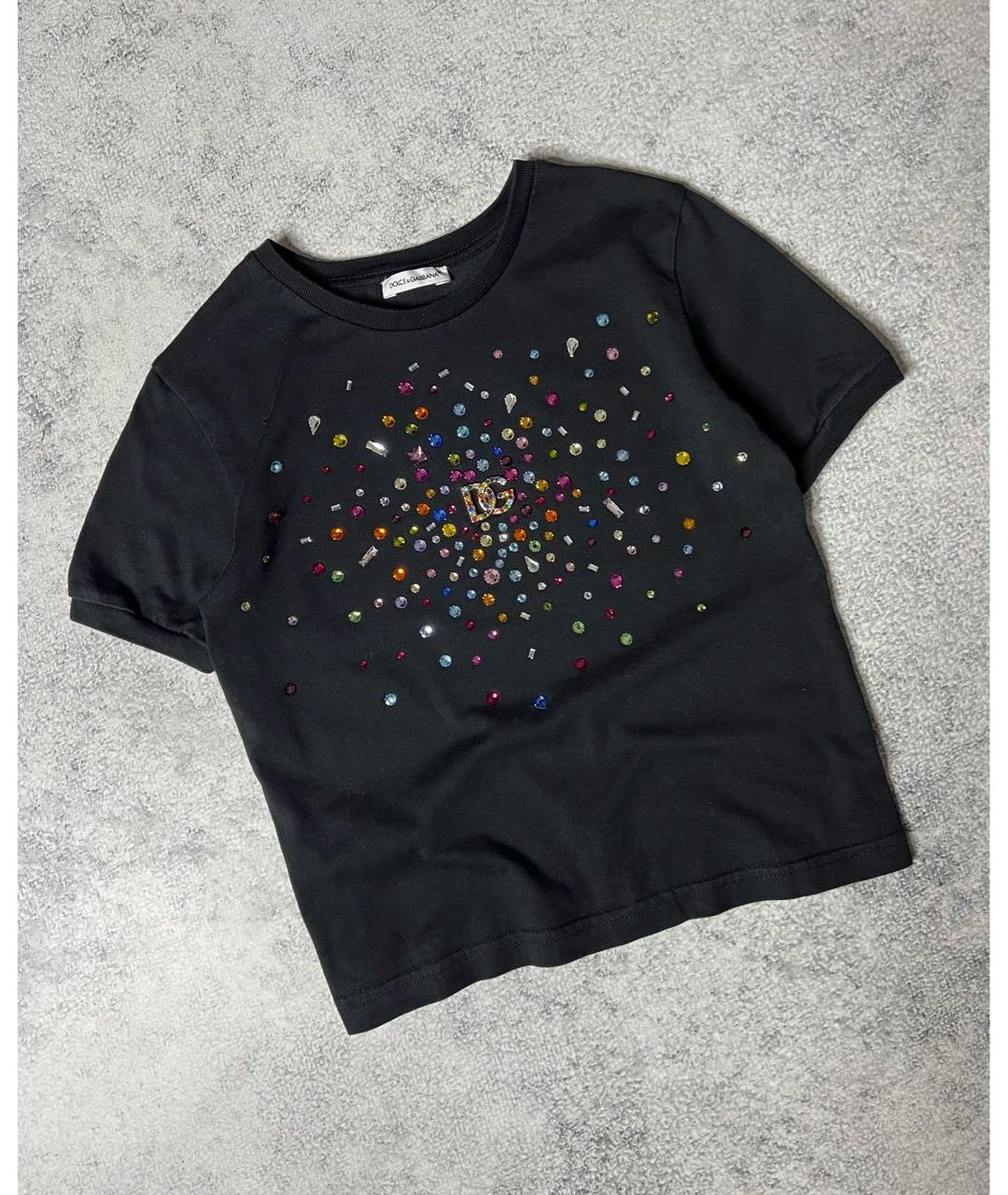 DOLCE & GABBANA KIDS Черный хлопковый детская футболка / топ, фото 3