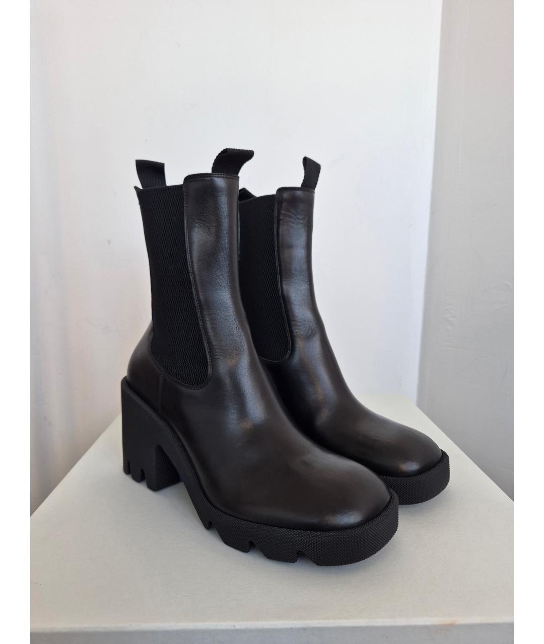 BURBERRY Черные кожаные ботильоны, фото 3