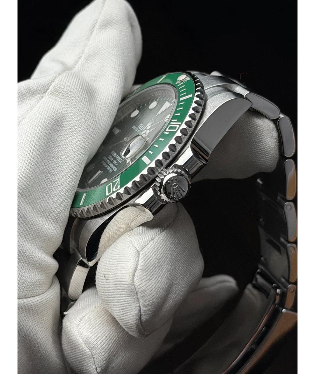 ROLEX Зеленые металлические часы, фото 4