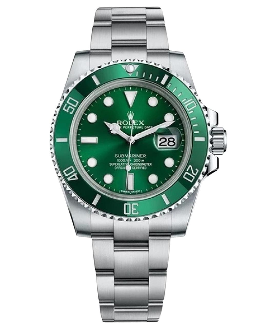 ROLEX Зеленые металлические часы, фото 1