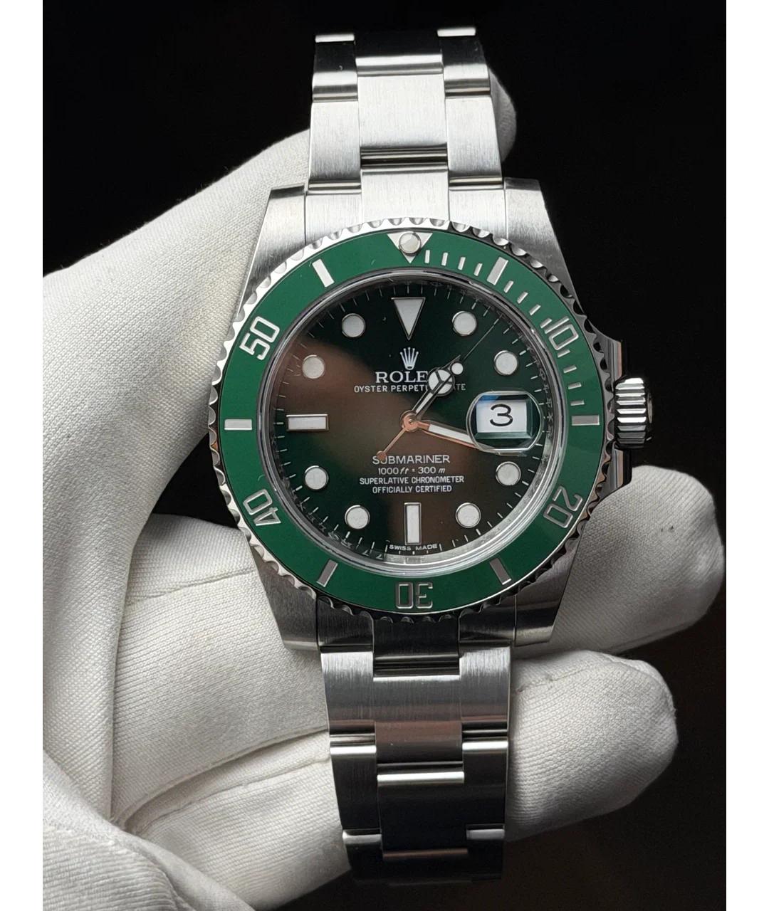 ROLEX Зеленые металлические часы, фото 3