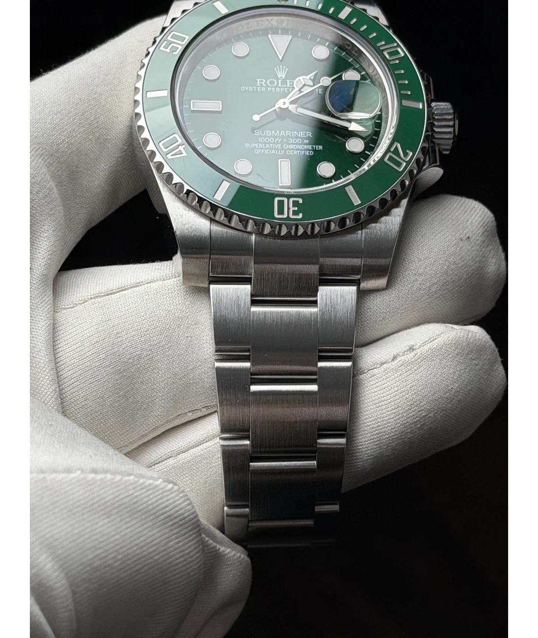 ROLEX Зеленые металлические часы, фото 6