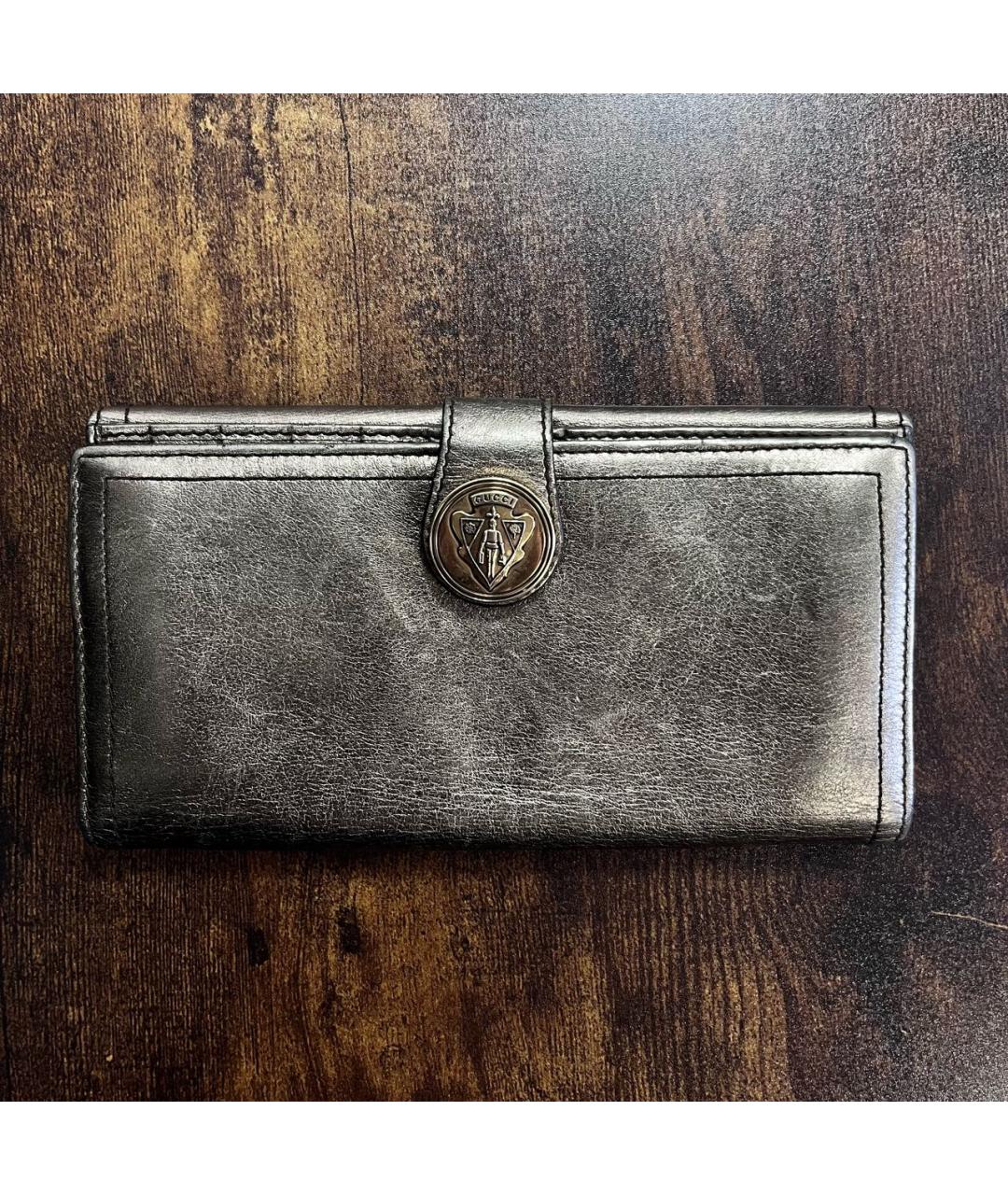 GUCCI Золотой кожаный кошелек, фото 7