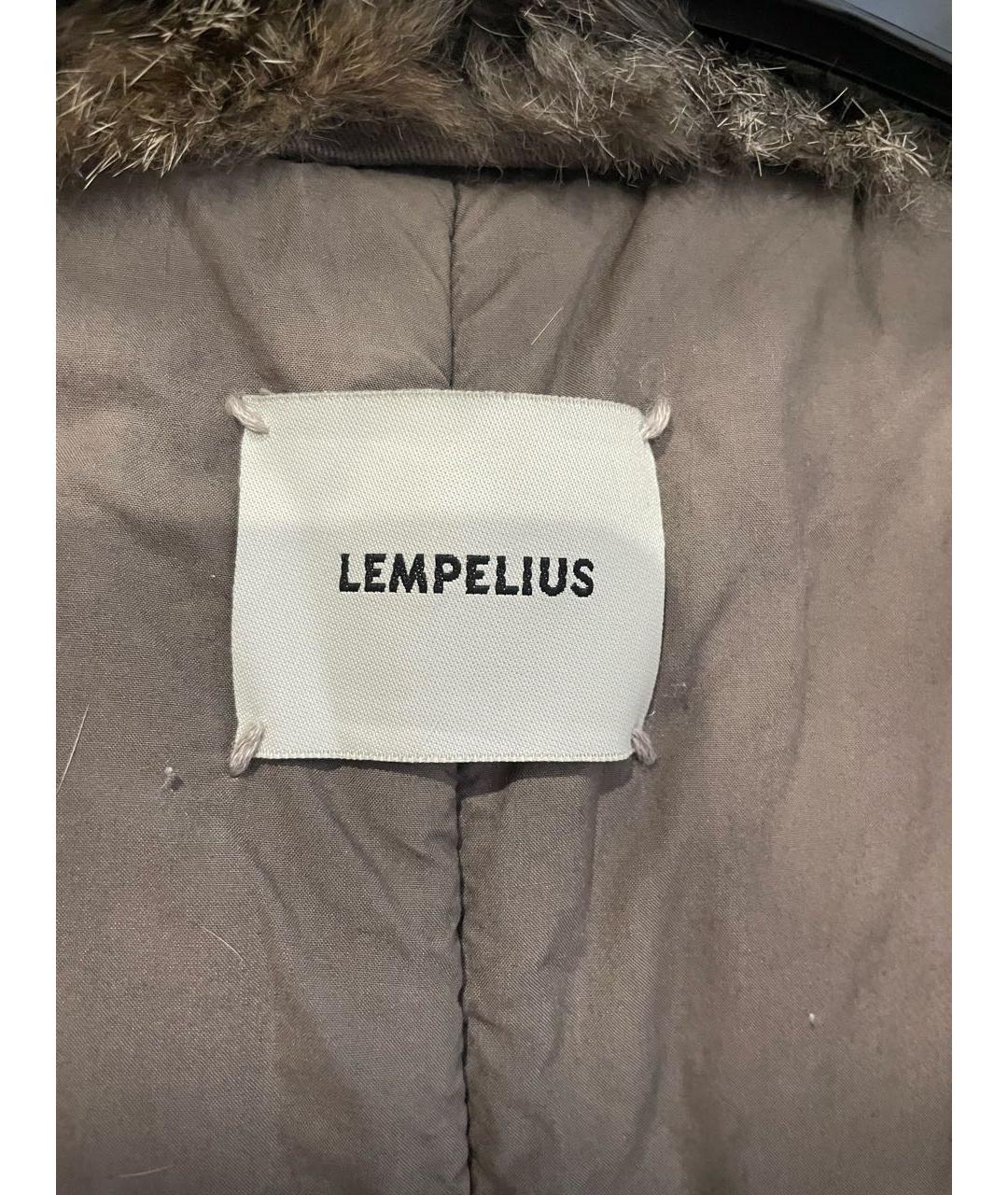 LEMPELIUS Бежевая кожаная парка, фото 3