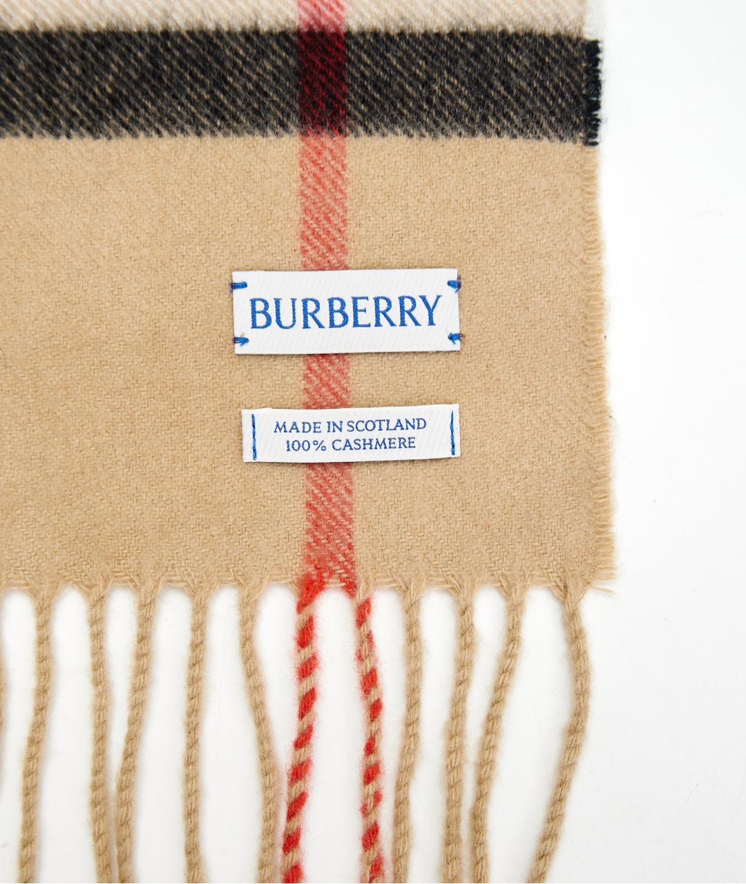 BURBERRY Бежевый кашемировый шарф, фото 2