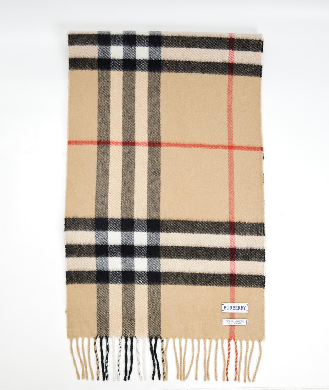 BURBERRY Бежевый кашемировый шарф, фото 4