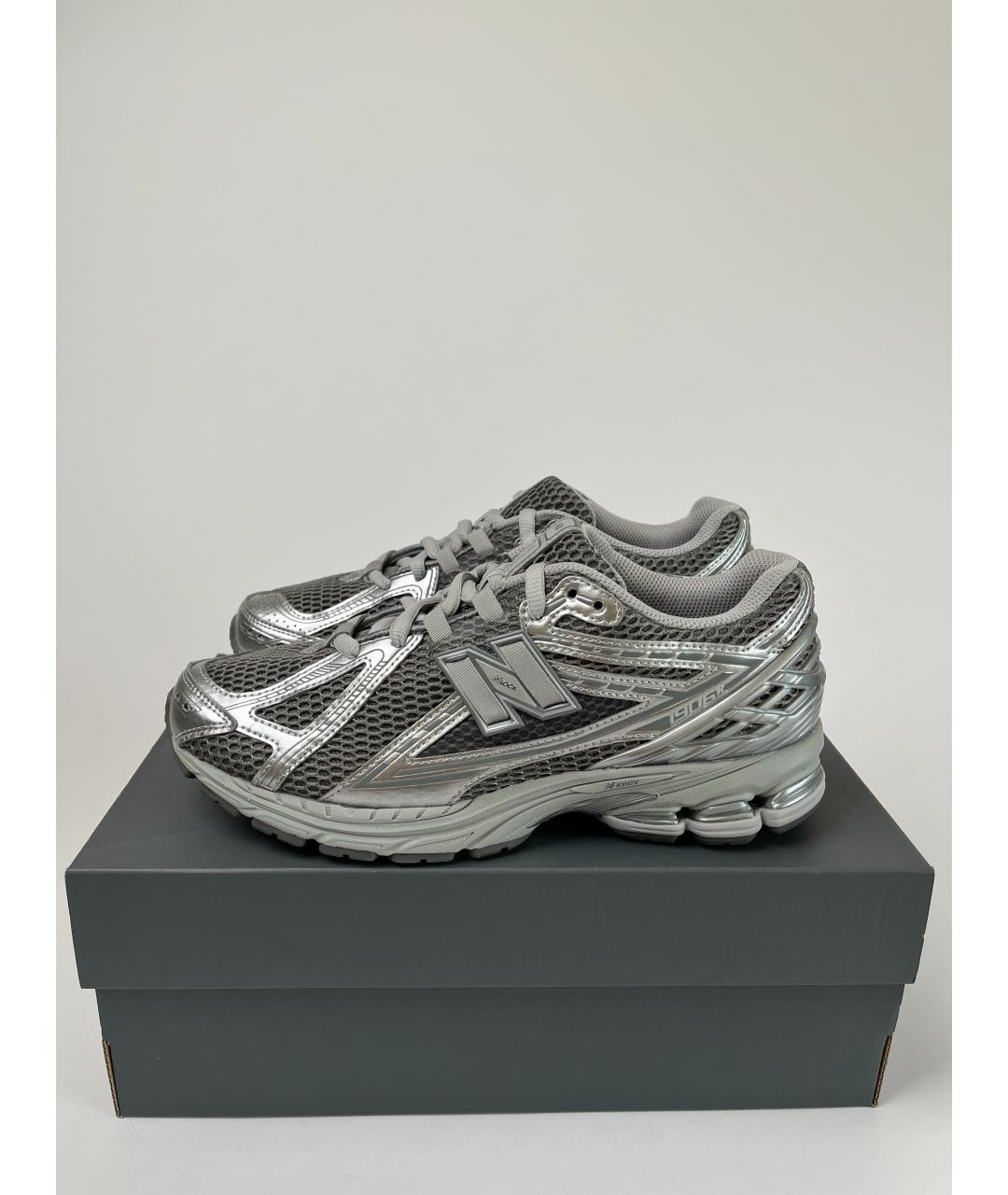 NEW BALANCE Серые синтетические низкие кроссовки / кеды, фото 2