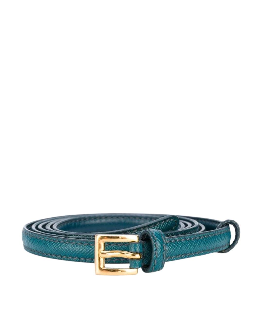 PRADA Синий кожаный ремень, фото 1