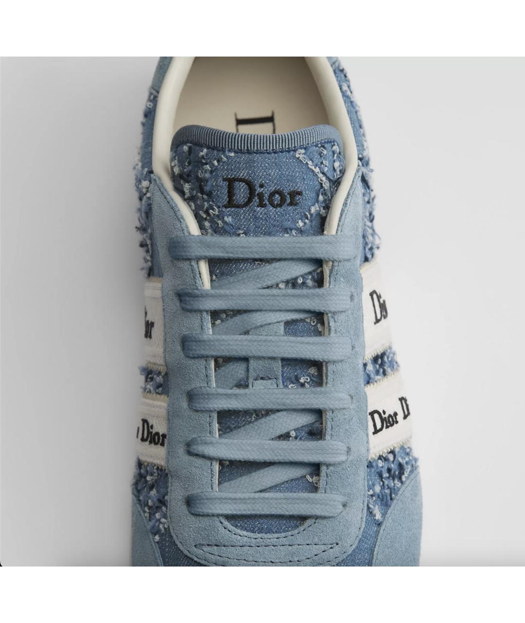 CHRISTIAN DIOR Голубые текстильные кеды, фото 5