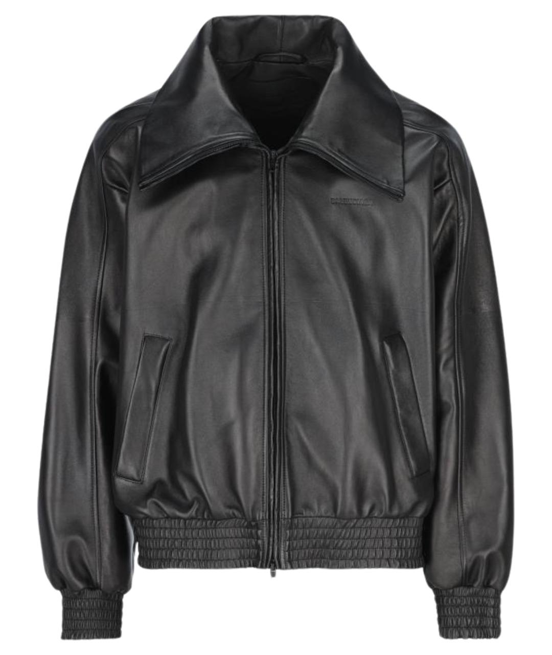 BALENCIAGA Черная кожаная куртка, фото 1