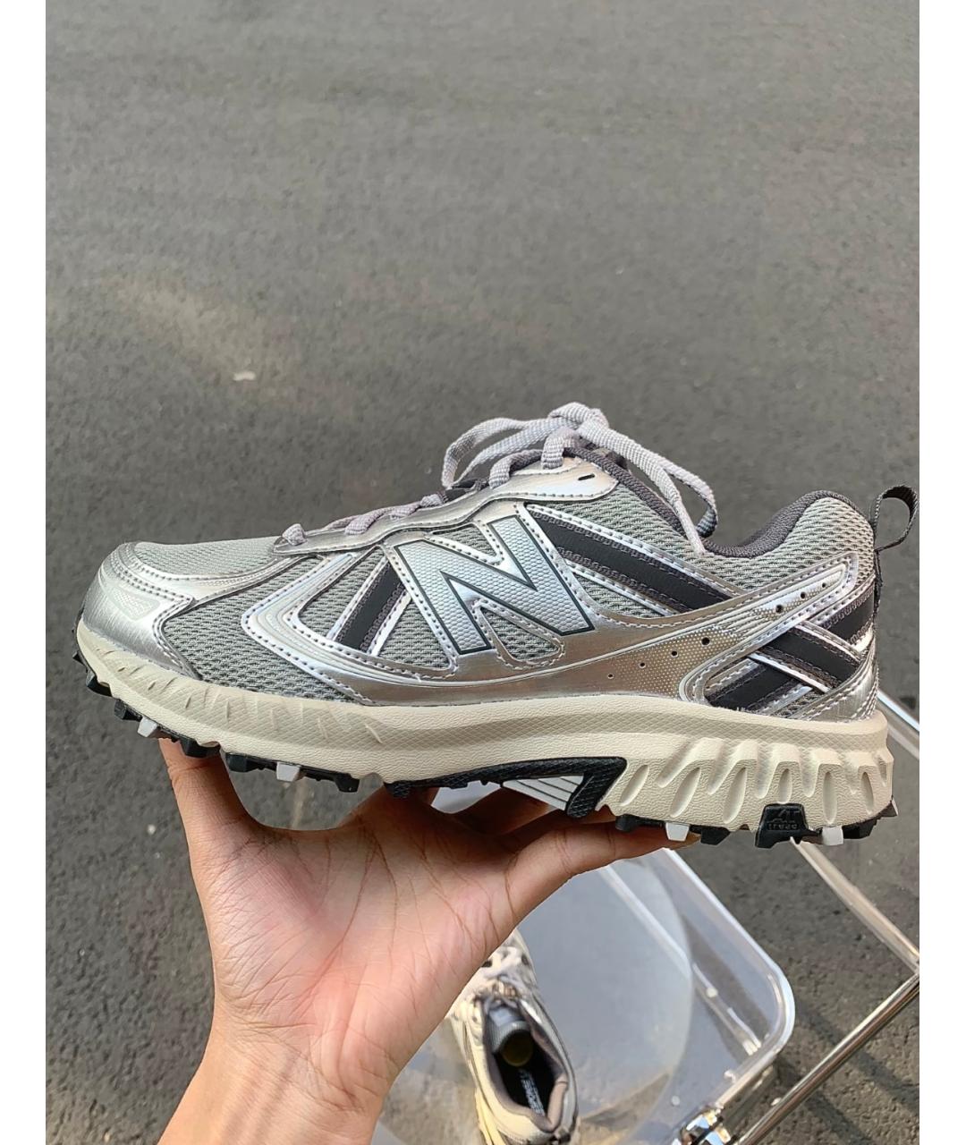 NEW BALANCE Серебряные синтетические низкие кроссовки / кеды, фото 2