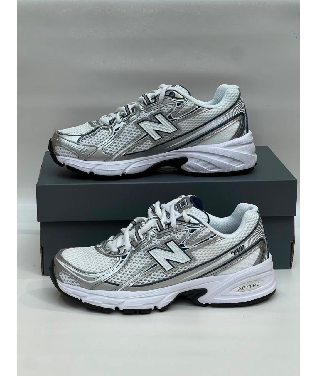 NEW BALANCE Белые синтетические низкие кроссовки / кеды, фото 2