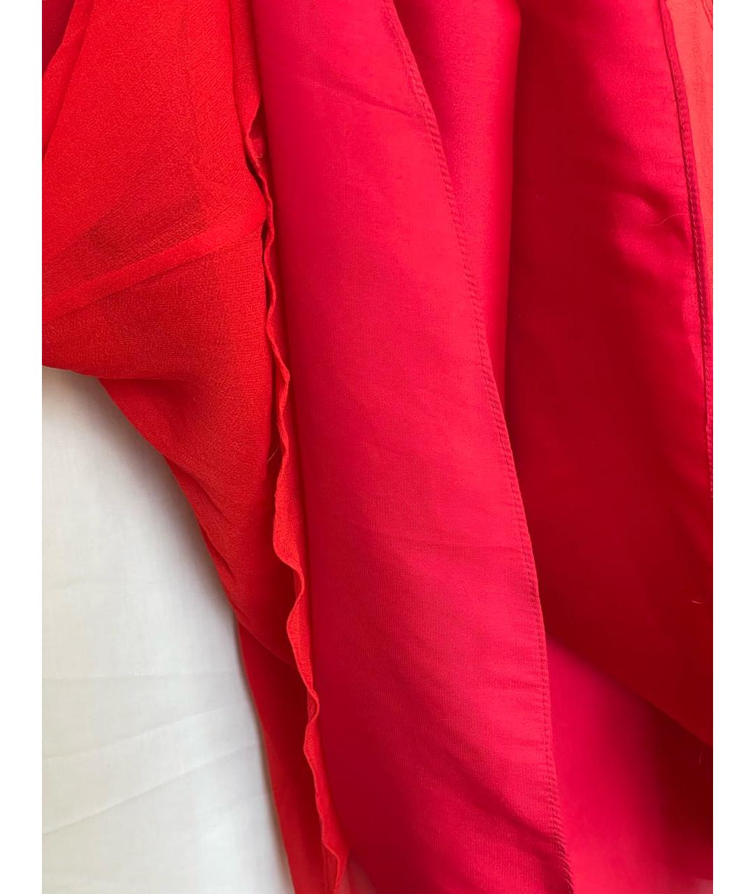 HALSTON HERITAGE Красное шелковое вечернее платье, фото 6
