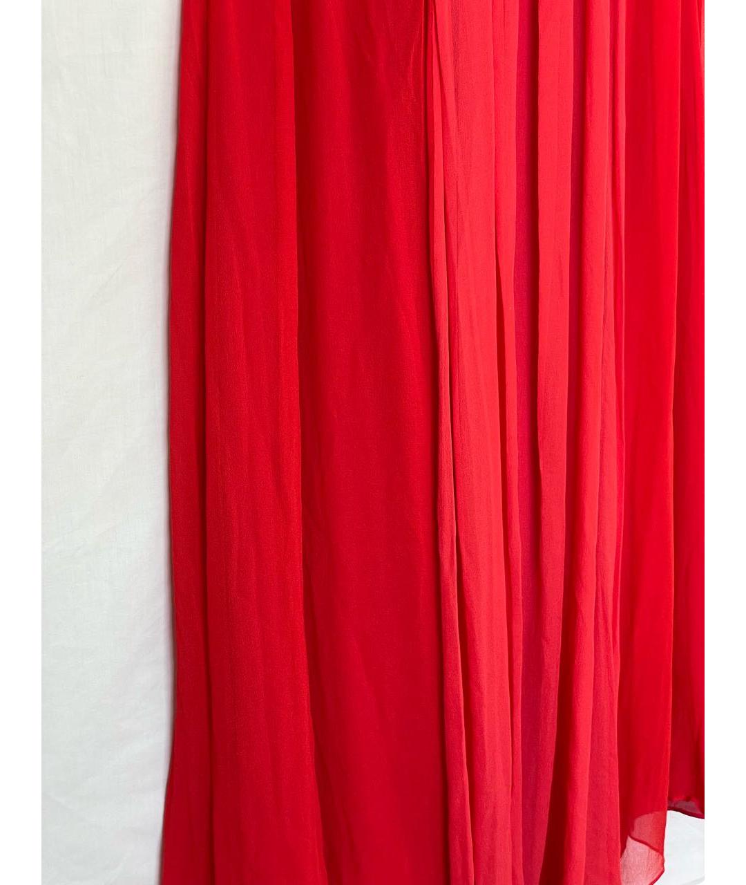 HALSTON HERITAGE Красное шелковое вечернее платье, фото 7