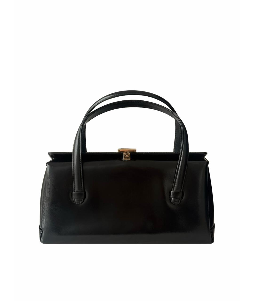 GUCCI Черная кожаная сумка с короткими ручками, фото 1