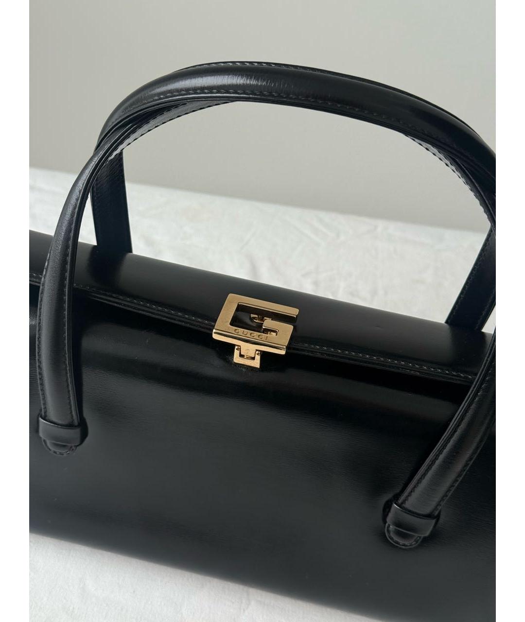 GUCCI Черная кожаная сумка с короткими ручками, фото 2