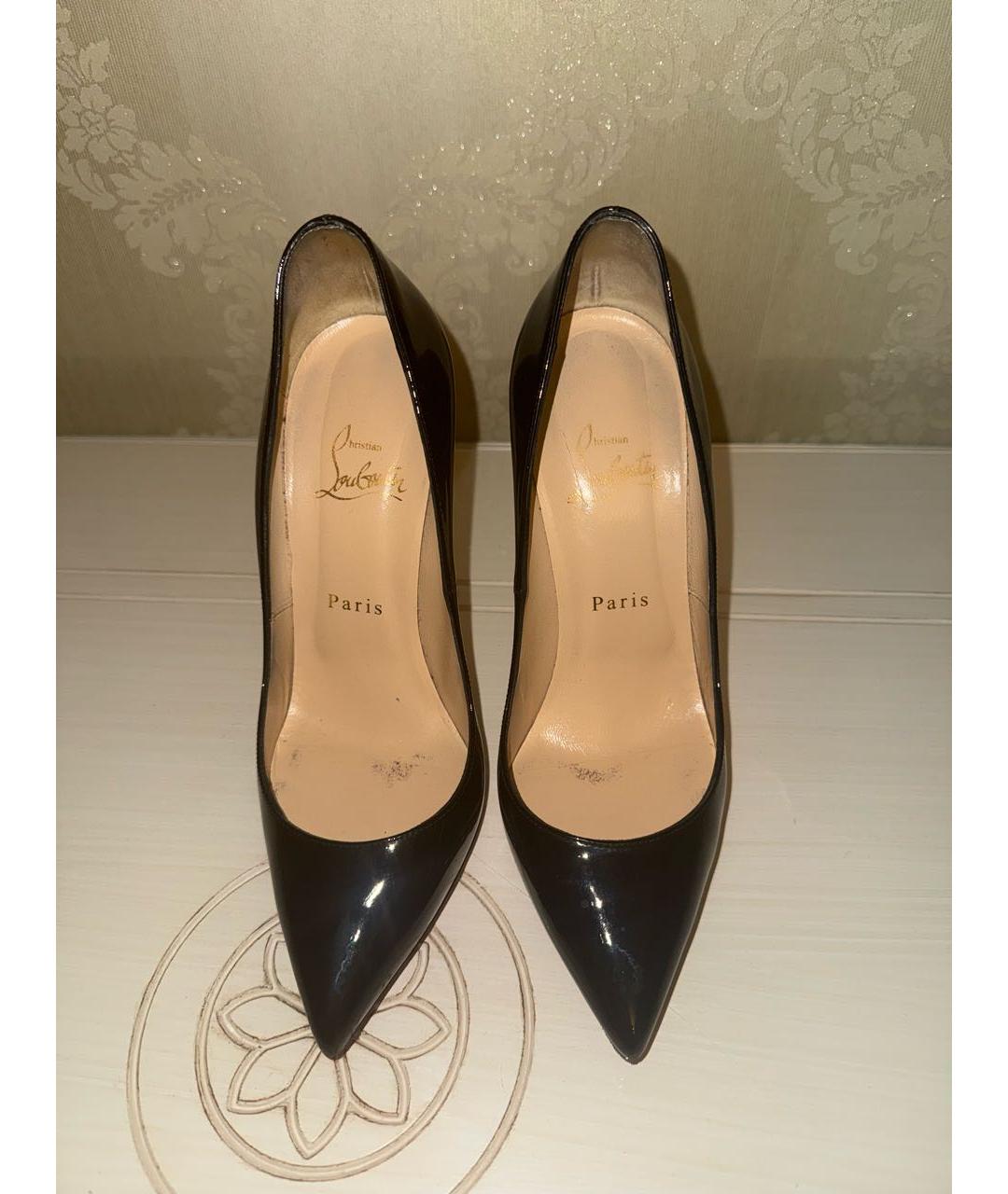 CHRISTIAN LOUBOUTIN Черные туфли из лакированной кожи, фото 2