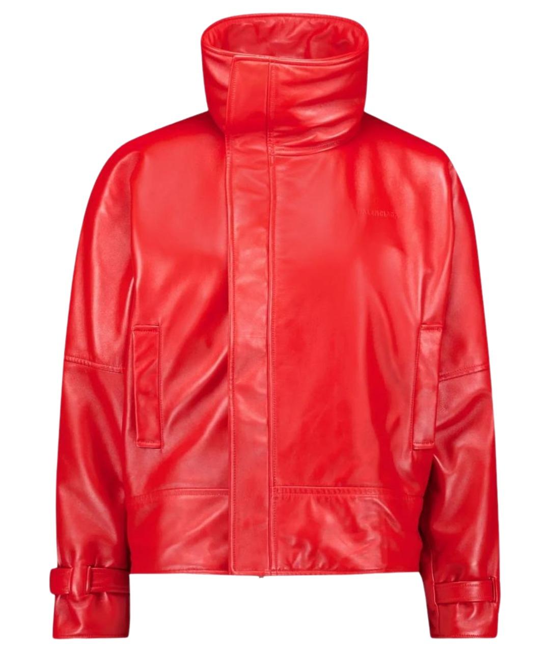 BALENCIAGA Красная кожаная куртка, фото 1