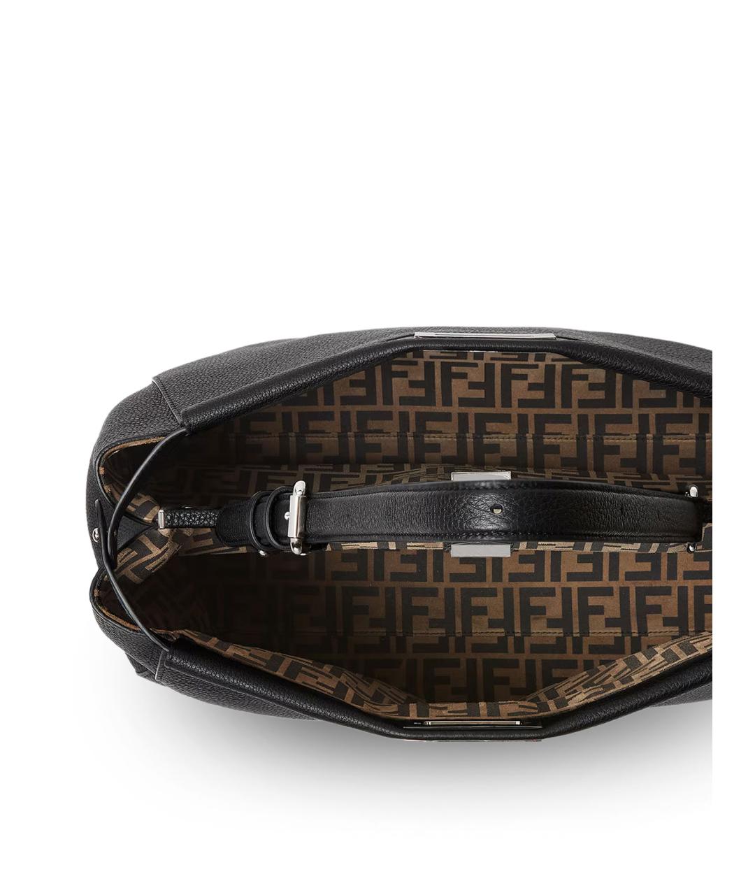 FENDI Черная кожаная сумка тоут, фото 4