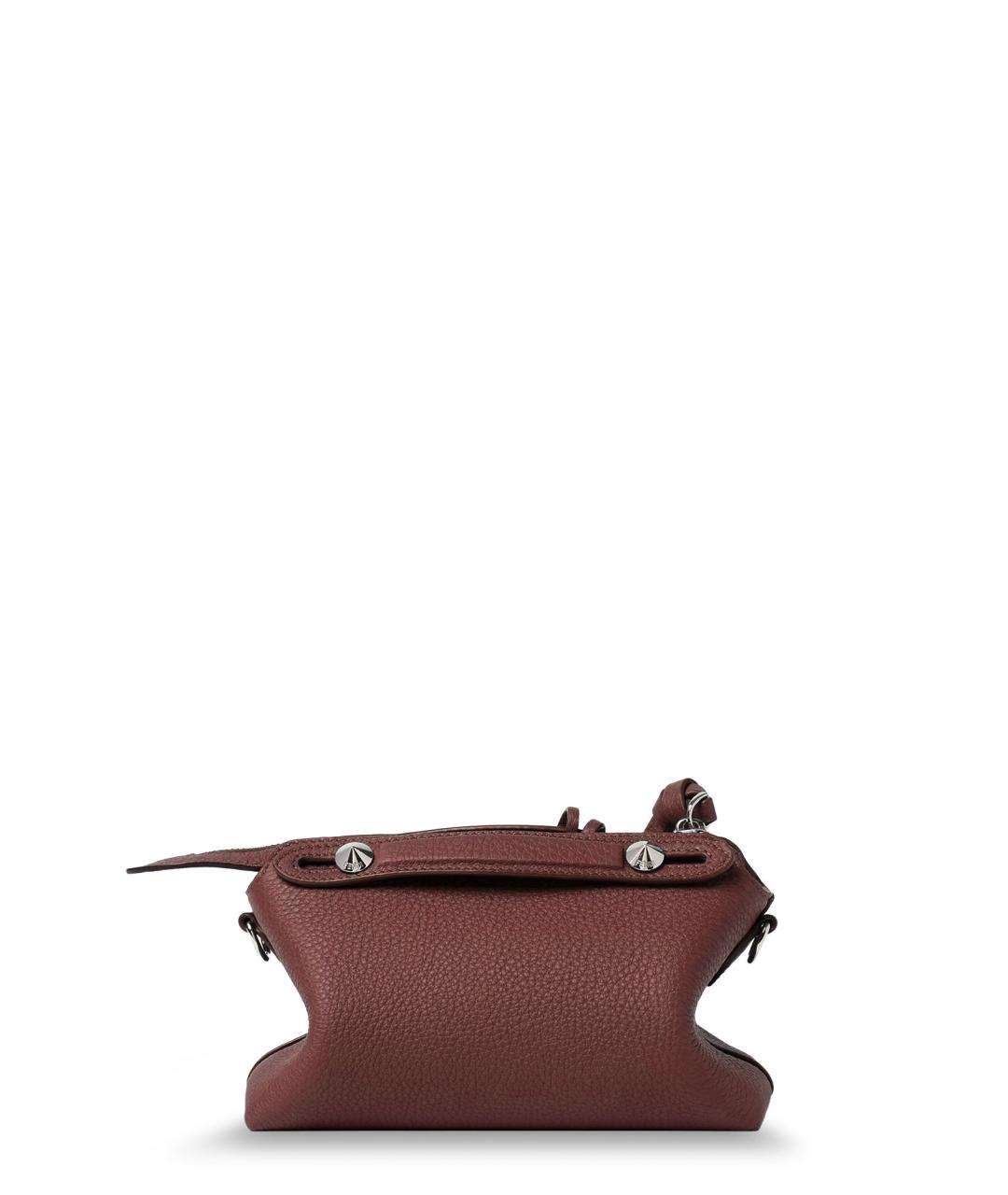 FENDI Бордовая кожаная сумка через плечо, фото 2