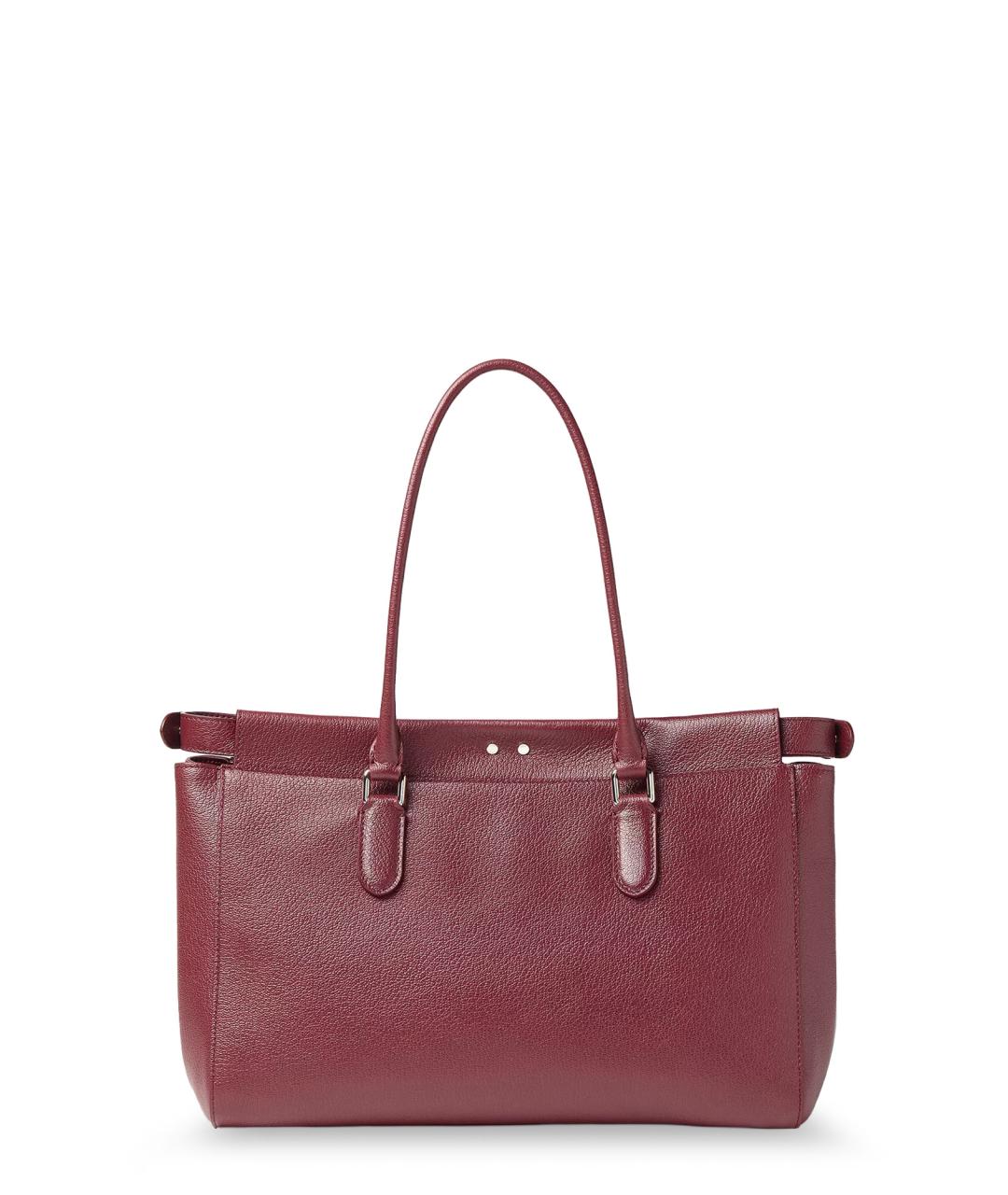 FENDI Бордовая кожаная сумка тоут, фото 2