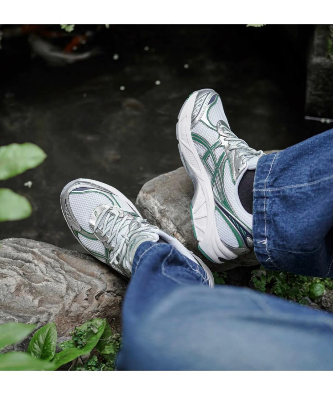ASICS Зеленые синтетические низкие кроссовки / кеды, фото 5