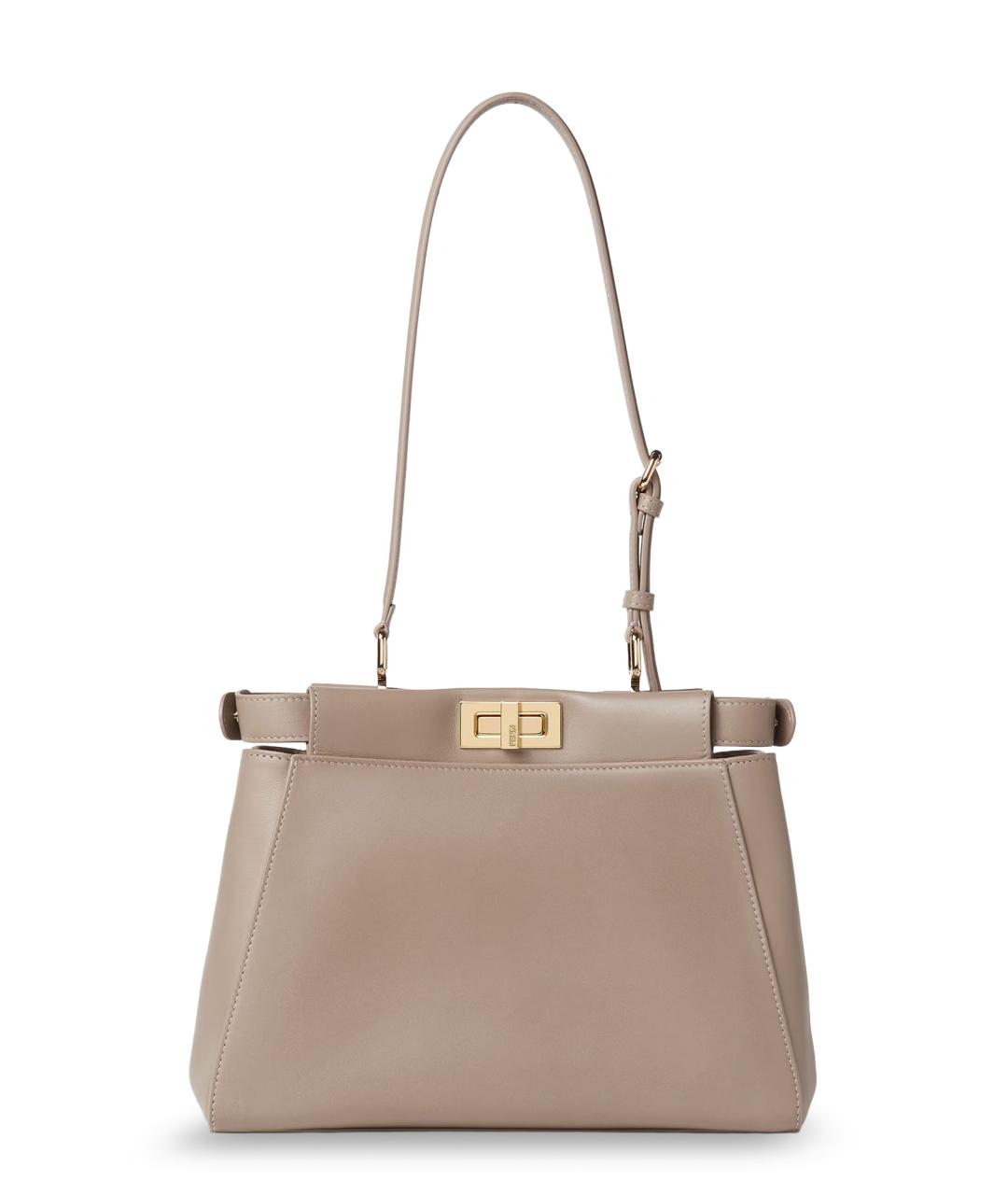 FENDI Бежевая кожаная сумка тоут, фото 2