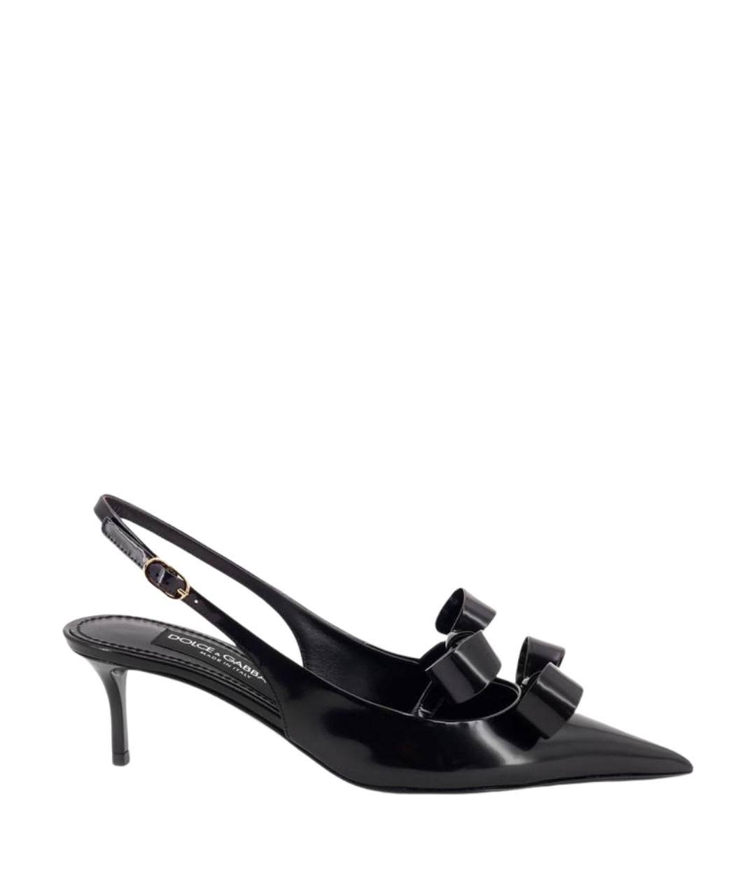 DOLCE&GABBANA Черные кожаные туфли, фото 1
