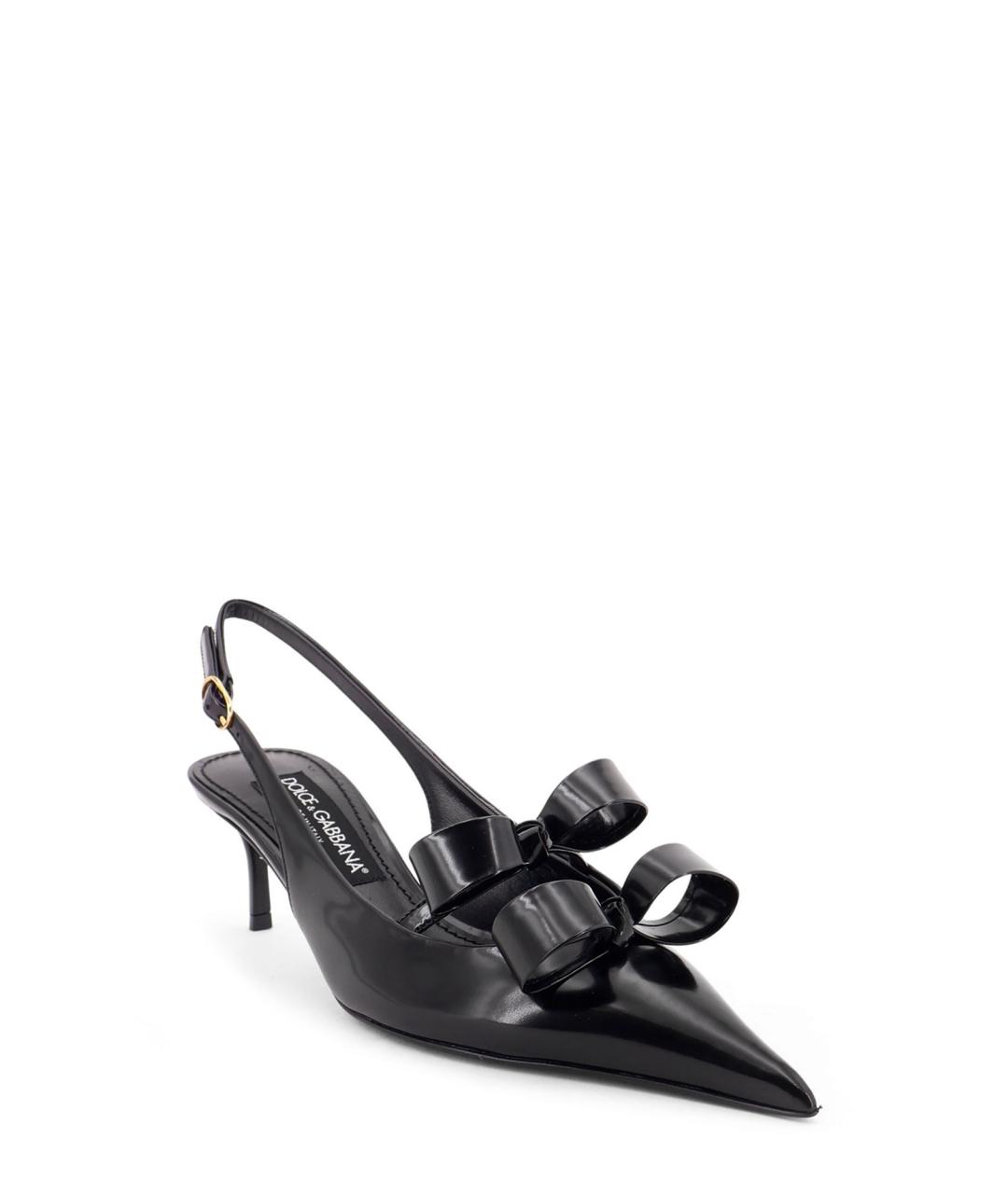 DOLCE&GABBANA Черные кожаные туфли, фото 2
