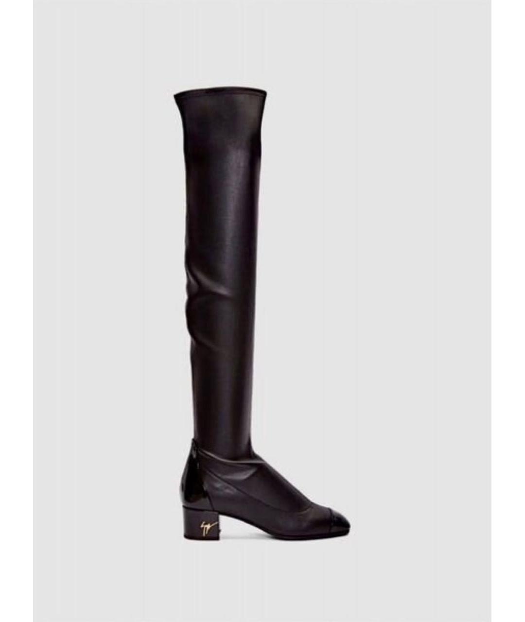 GIUSEPPE ZANOTTI DESIGN Черные ботфорты из лакированной кожи, фото 7