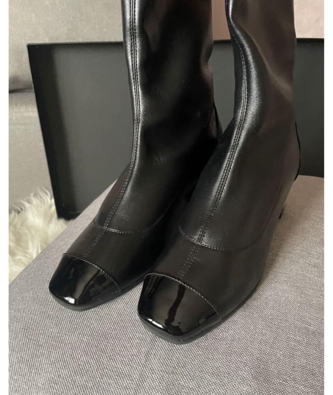GIUSEPPE ZANOTTI DESIGN Черные ботфорты из лакированной кожи, фото 3