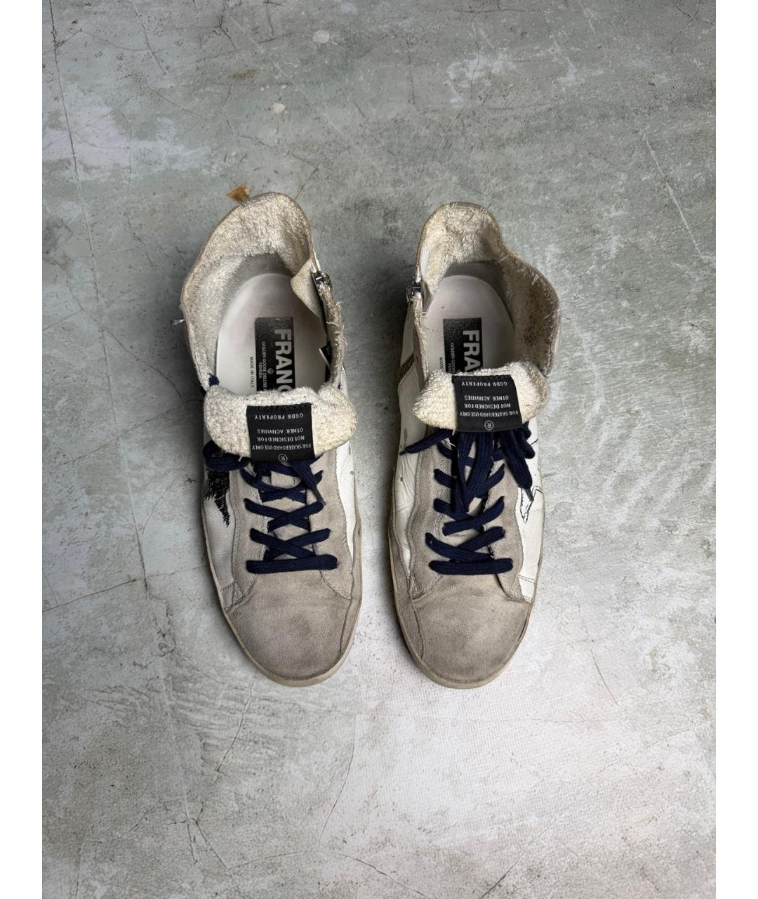 GOLDEN GOOSE Белые кожаные высокие кроссовки / кеды, фото 8