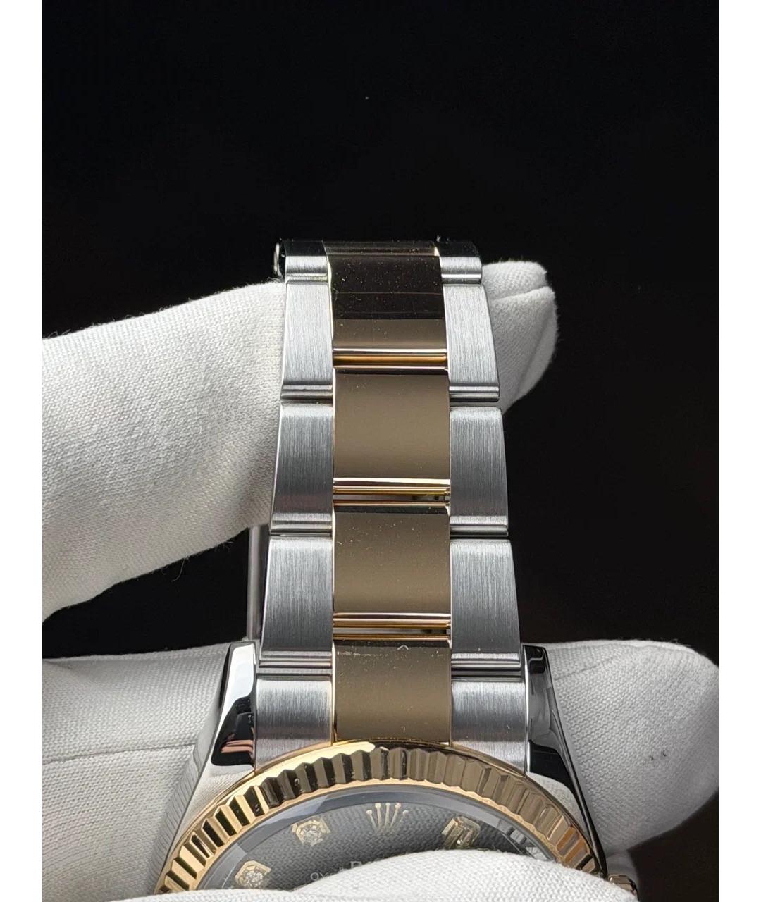 ROLEX Черные часы из желтого золота, фото 5