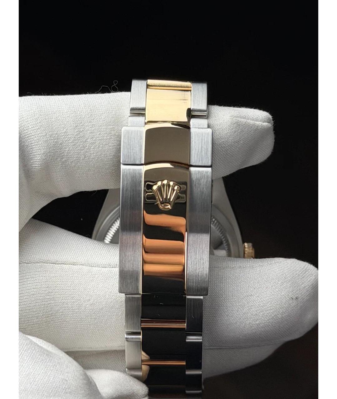 ROLEX Черные часы из желтого золота, фото 6