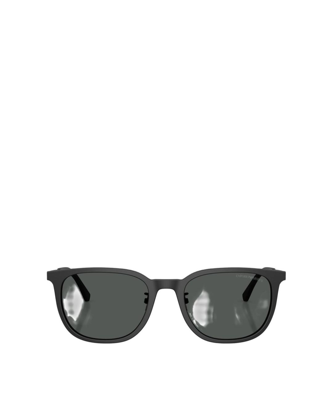 EMPORIO ARMANI Черные металлические солнцезащитные очки, фото 1