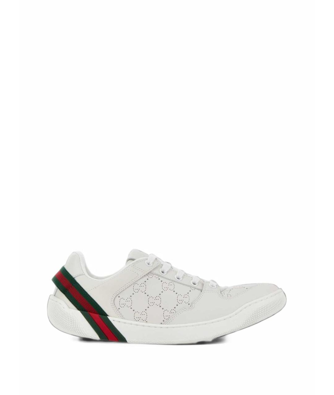 GUCCI Белые кожаные кроссовки, фото 3