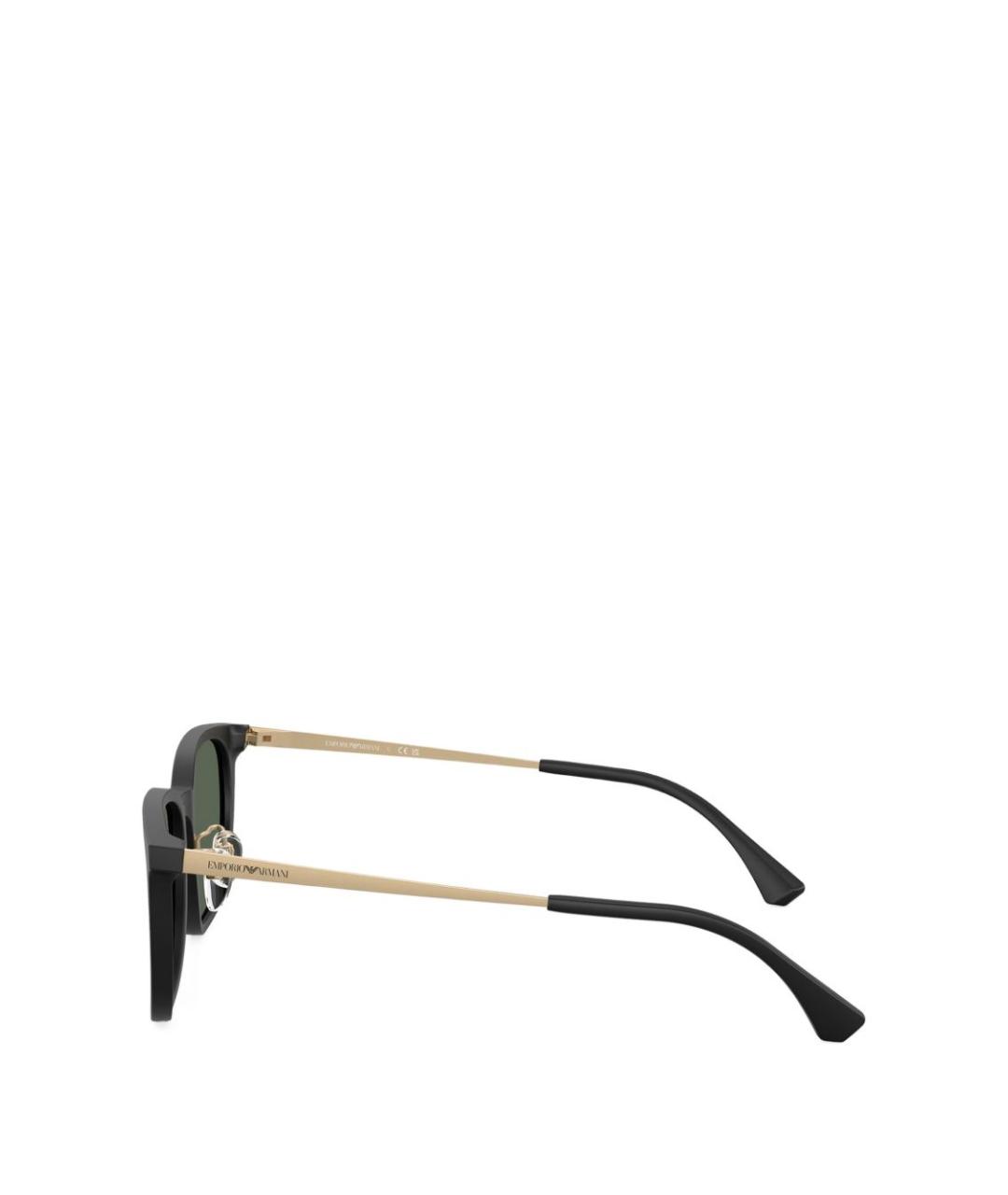 EMPORIO ARMANI Черные металлические солнцезащитные очки, фото 3