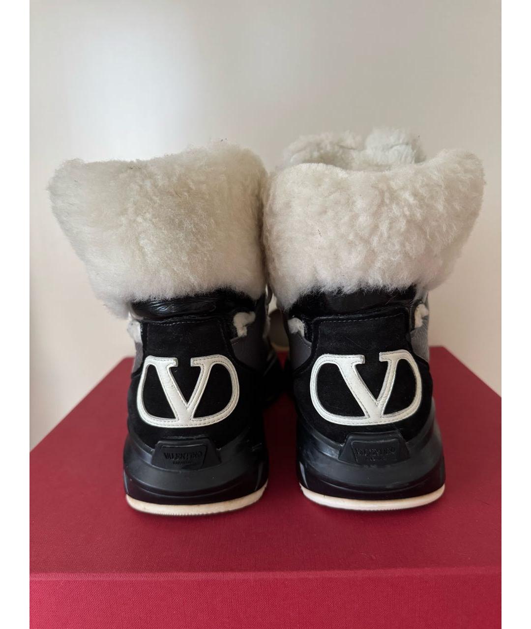 VALENTINO Черные кожаные ботинки, фото 3