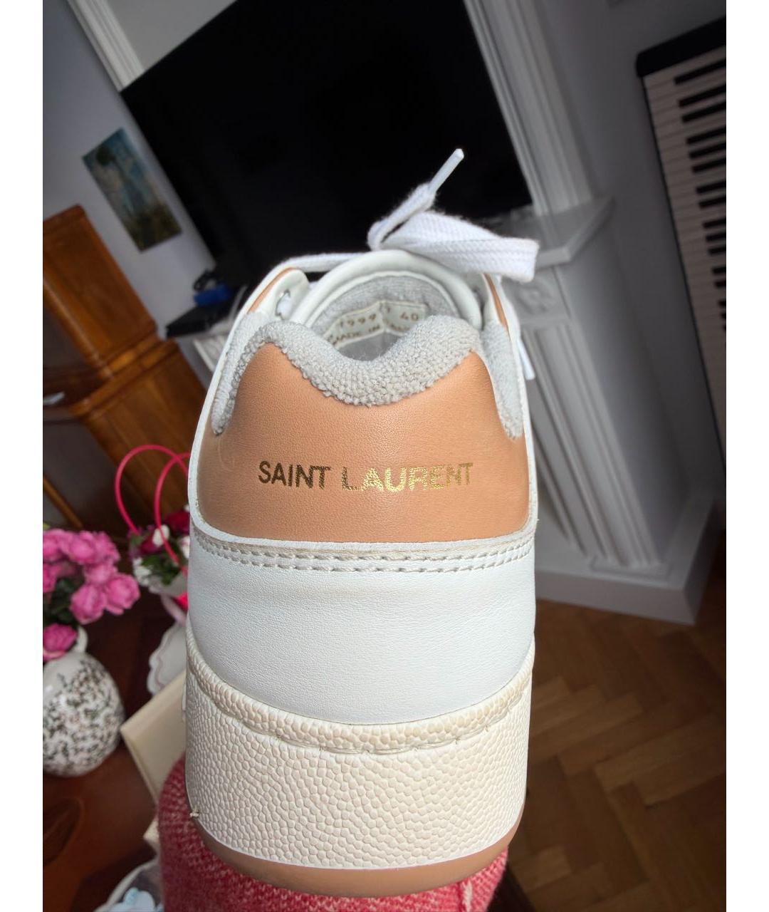 SAINT LAURENT Белые кожаные кеды, фото 3