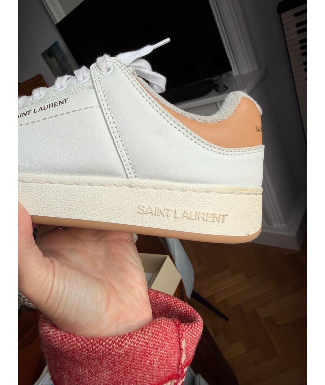 SAINT LAURENT Белые кожаные кеды, фото 5