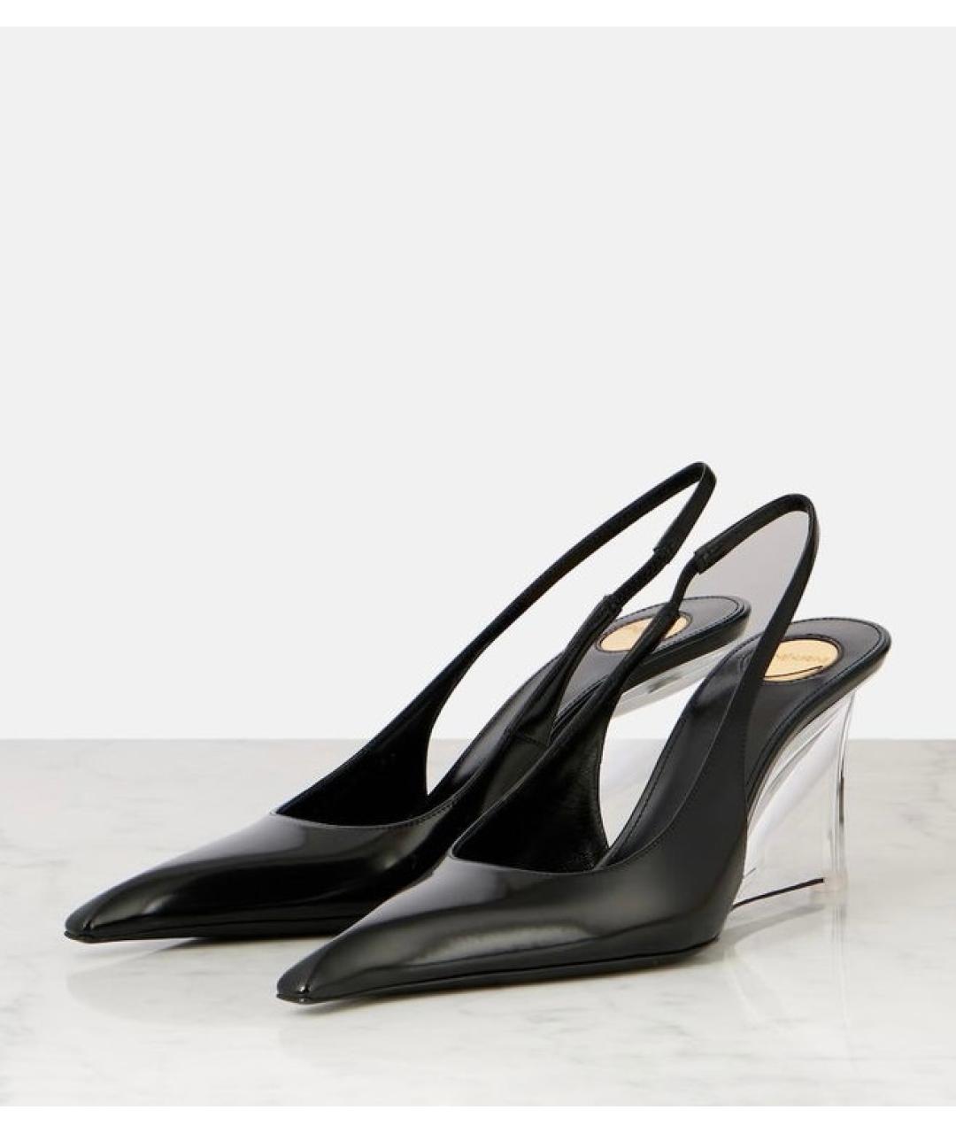 SAINT LAURENT Черные кожаные туфли, фото 4