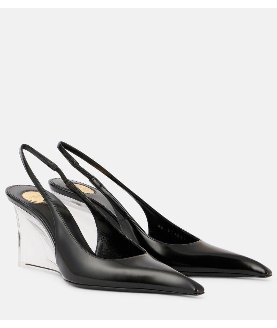 SAINT LAURENT Черные кожаные туфли, фото 2