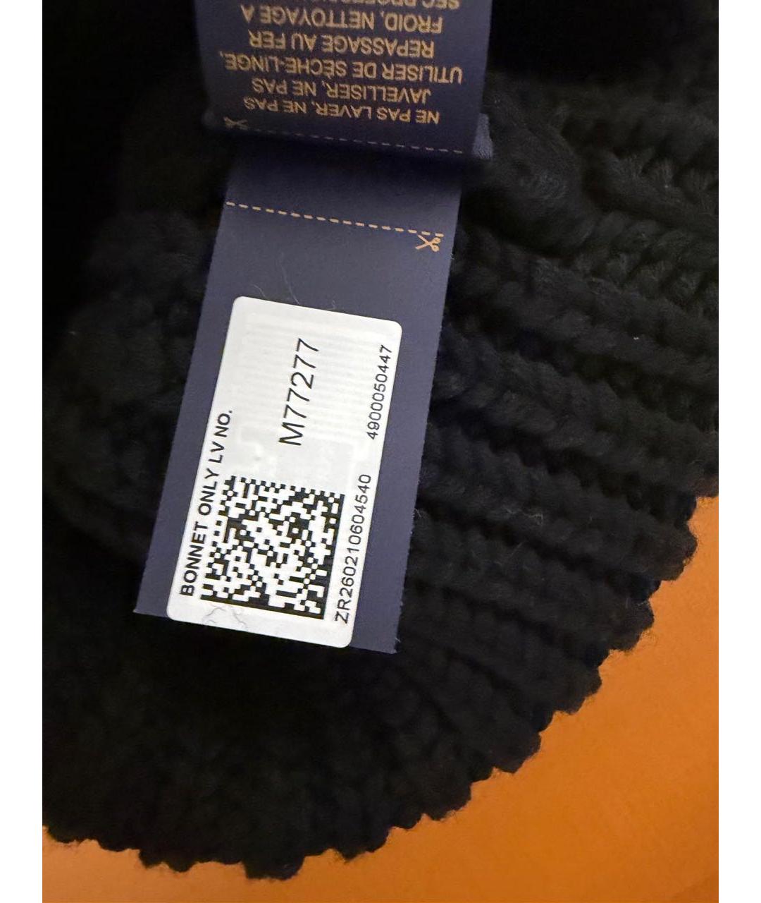 LOUIS VUITTON Черная шерстяная шапка, фото 4