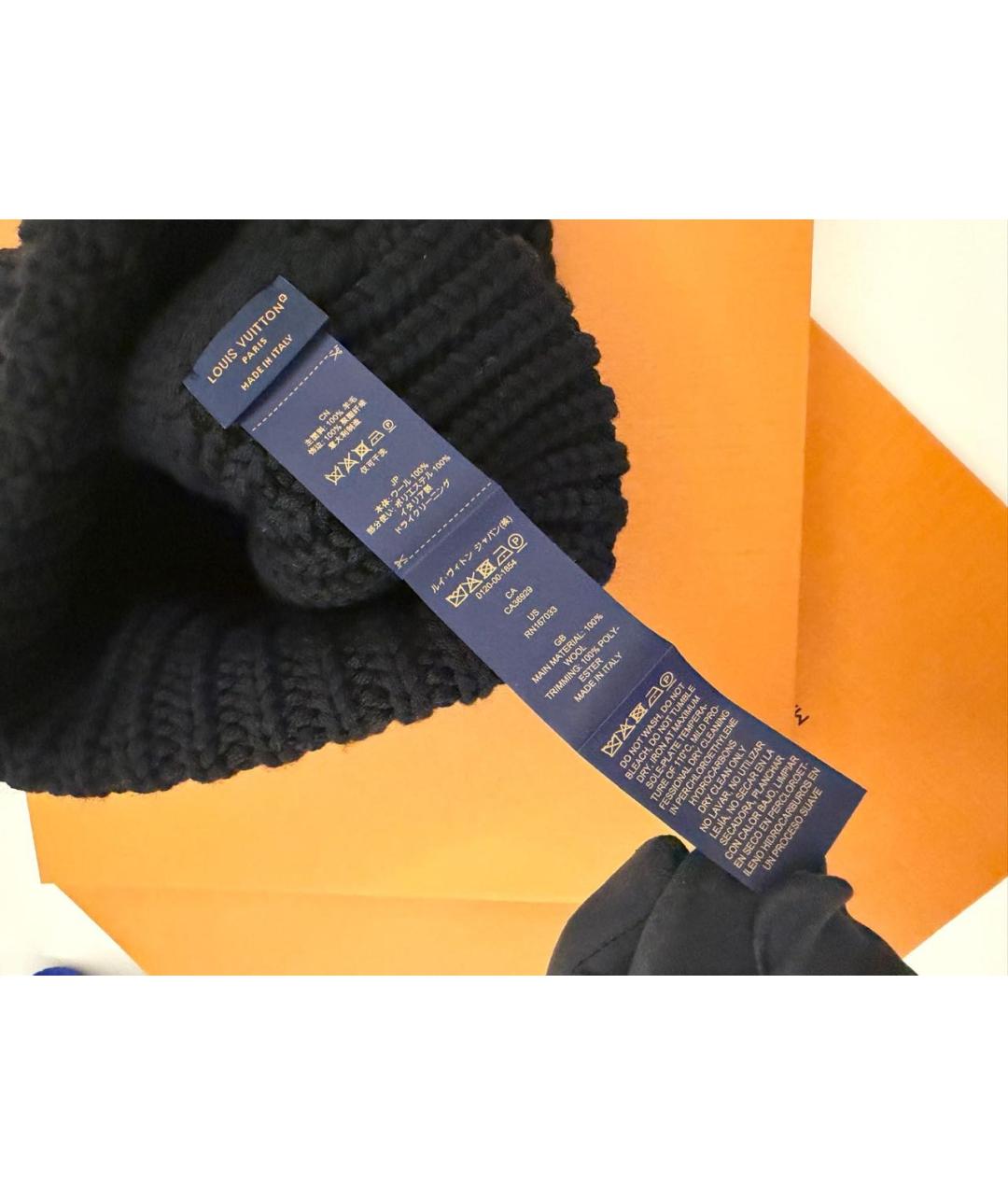 LOUIS VUITTON Черная шерстяная шапка, фото 5