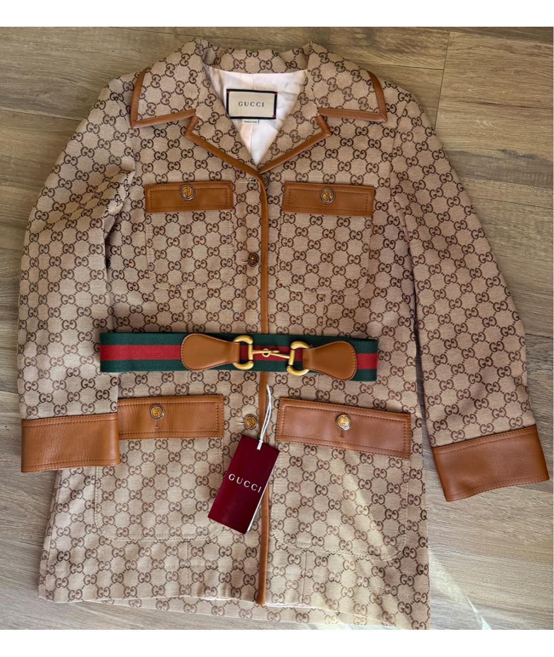 GUCCI Бежевый хлопковый жакет/пиджак, фото 5