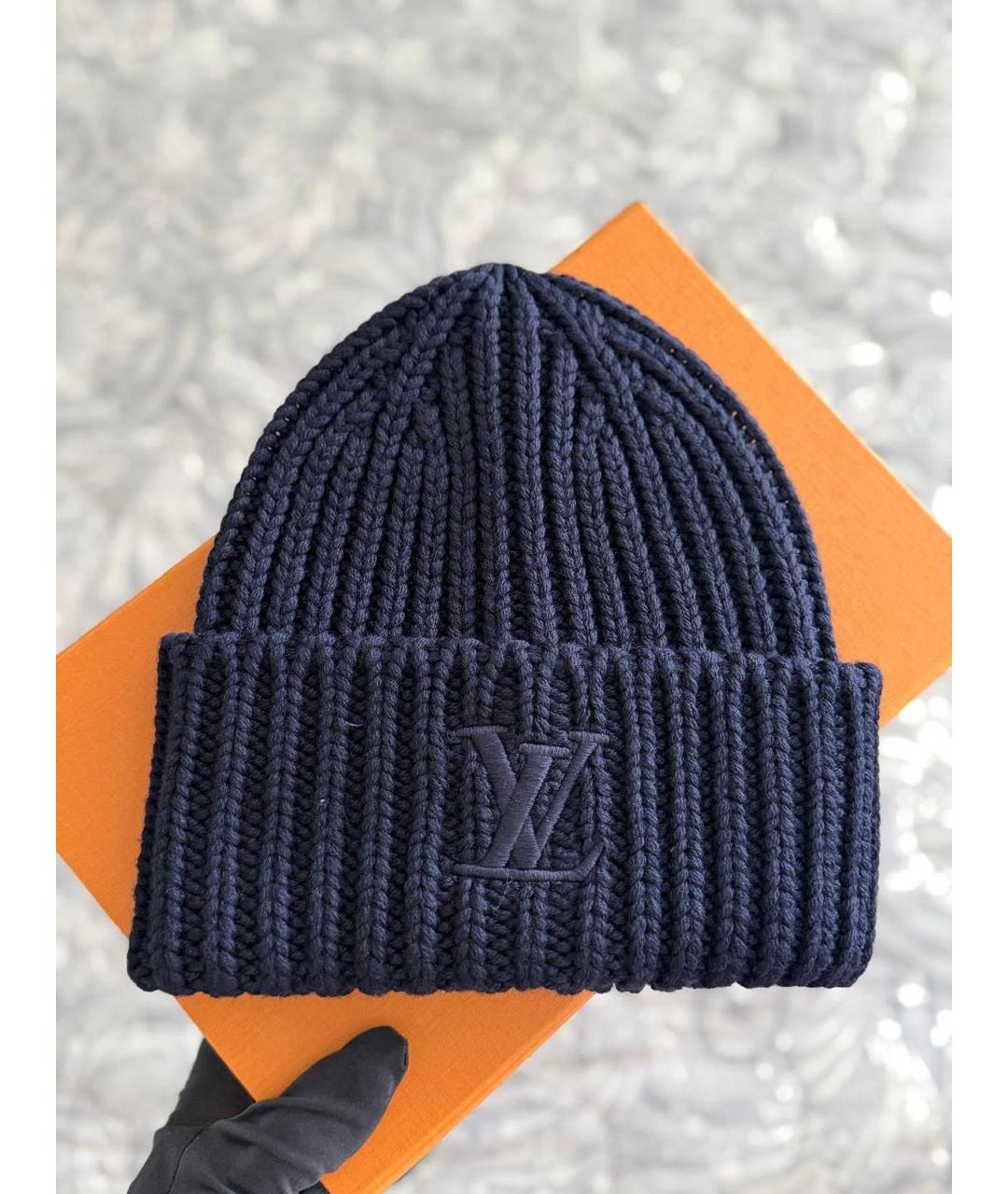 LOUIS VUITTON Темно-синяя шерстяная шапка, фото 2