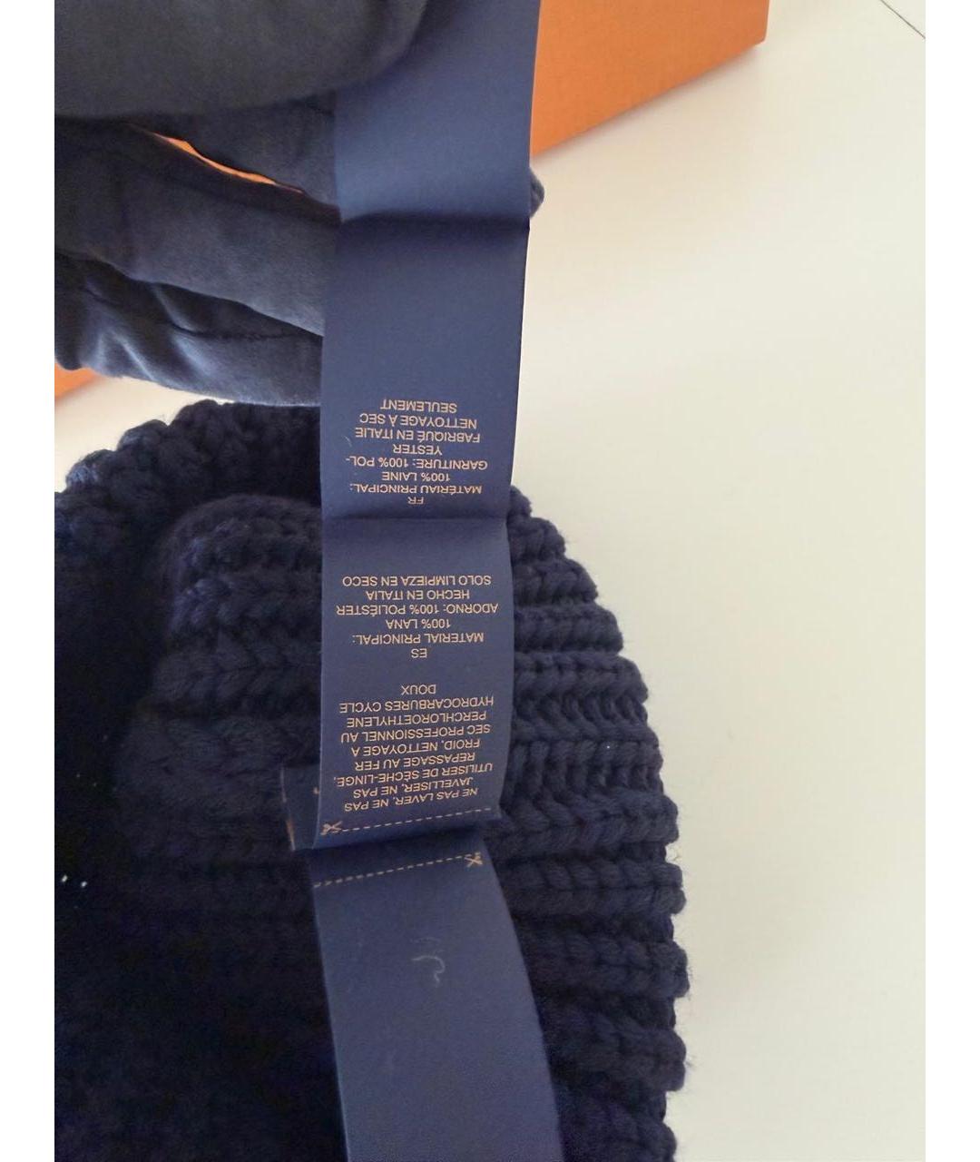 LOUIS VUITTON Темно-синяя шерстяная шапка, фото 7