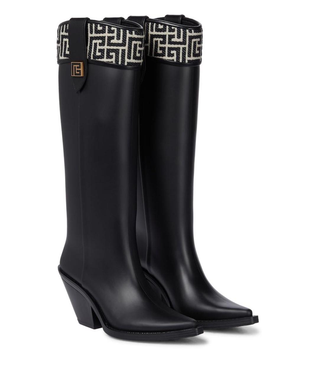 BALMAIN Черные резиновые сапоги, фото 5